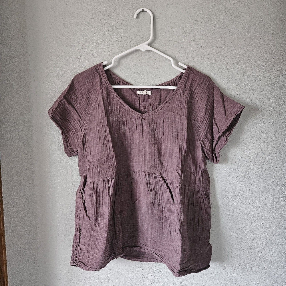 Maurices Dusty Purple Textured Blouse